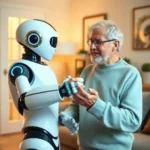 AI for Seniors an android and human interact