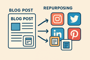Repurpose one blog post into multiple social media posts for traffic
