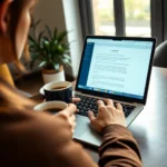 Person typing a voice prompt into ChatGPT with notes beside them