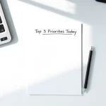 To-do list showing top 3 tasks for an online marketer
