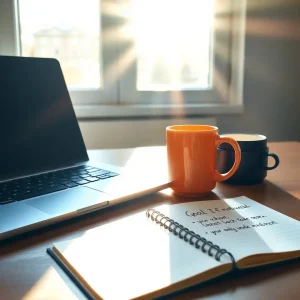 header Daily habits for affiliate marketing success – morning goals and coffee setup