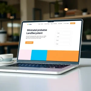 Modern landing page example on laptop with clean CTA design