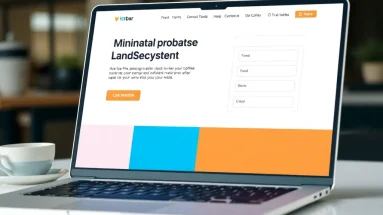 Modern landing page example on laptop with clean CTA design