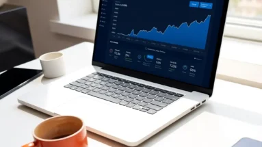 Affiliate marketer laptop showing earnings dashboard for instant payout affiliate programs.