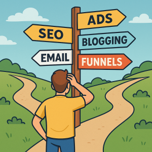 1051125 ew online marketer confused by too many marketing tactics and directions