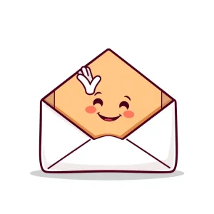1171025 Cheerful cartoon email with smiley face representing welcome message