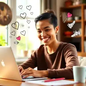 Person creating online content inspired by growth lessons from Shoe Dog showing passion as the key to Internet Profit Success

