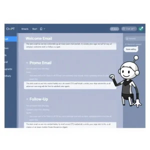ChatGPT helping write a structured email sequence to boost productivity in an online business.
