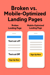 Mobile funnel comparison showing poor vs optimized mobile experience