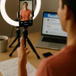 Creating a short social video for Facebook — part of engagement strategies that work.

