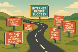 A clear path leading past internet marketing myths toward Internet Profit Success

