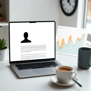 3121025 Anonymous blogger writing a post with affiliate earnings chart
