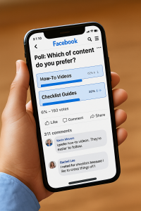 3181025 Poll on Facebook driving high engagement through quick audience participation