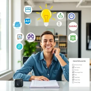 Person using free AI tools alternatives to boost online productivity and achieve Internet Profit Success
