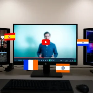 3311025 YouTube localization strategy with subtitles and regional audience icons as part of MrBeast’s growth method.