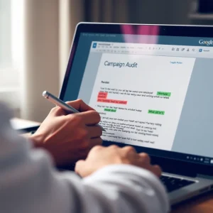 Affiliate marketer reviewing campaign results in Google Docs after launch.

