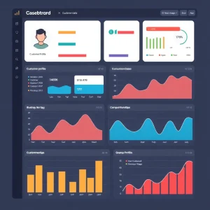 5081025 Customer relationship management system dashboard with conversion rate data.