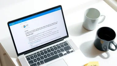 Flat lay of a laptop and notes highlighting beginner email marketing mistakes