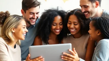 Group of friends engaging on Facebook using fun conversation-starting questions