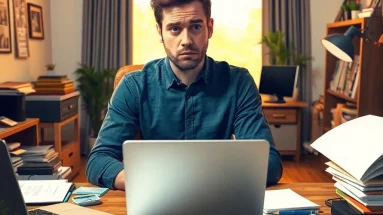 Frustrated beginner marketer overwhelmed by too many online marketing tools