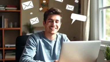 Person building an email list with ChatGPT in a home office setup