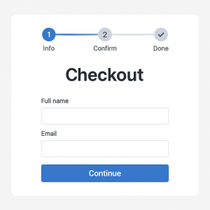 1071125 Website funnel with a progress bar showing checkout steps for funnel conversion optimization