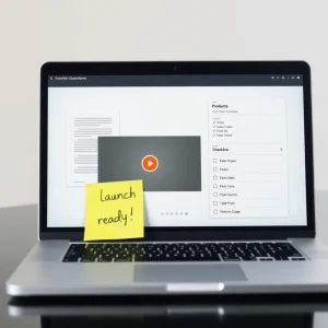 Minimal viable digital product ready to be launched with simple assets