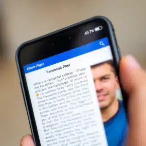 Person scrolling through a long Facebook post without breaking points