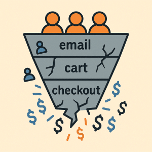 Broken funnel steps showing why your offer isn’t converting