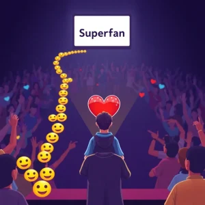 3131125 Path of engagement from creator to superfans, illustrating digital community growth.