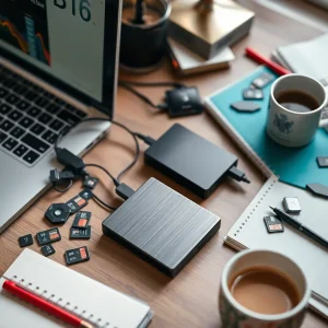 3151125 External hard drive backing up affiliate marketing content files.