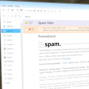 Email client spam folder showing messages flagged due to poor deliverability
