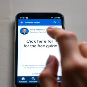 Call-to-action in a Facebook post being clicked.