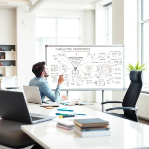 aheader Digital marketer using lead generation strategies to design a funnel