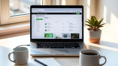 Desk setup with Shopify dashboard open, ready to launch Shopify store