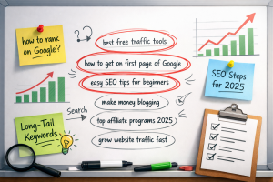 Keyword ideas and long-tail planning for SEO checklist for beginners
