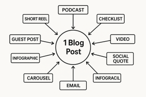 3051225 Content repurposing strategies visualized from a single blog post