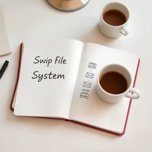 Organized swipe file system for fast content creation and idea flow

