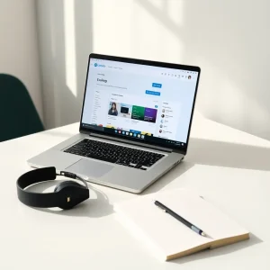 6071225 E-learning setup showing one of the best affiliate marketing niches 2025