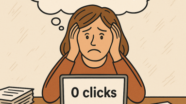 Frustrated beginner making common affiliate marketing mistakes