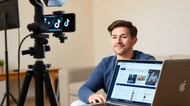 TikTok affiliate marketing for beginners creator filming content with gear setup