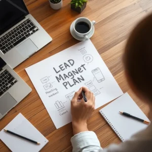 header Creative workspace for building a lead magnet that converts