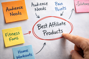 Brainstorming how to choose affiliate products that sell by defining audience and niche.
