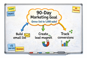 Setting 90-day goals using online marketing tips for beginners