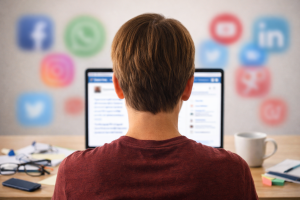 1310126 Person focusing on one marketing channel while ignoring others.