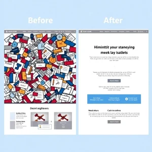 Simple vs cluttered layout demonstrating landing page optimization strategy

