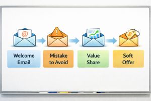 Email sequence showing how to build a profitable funnel through nurture and trust-building.
