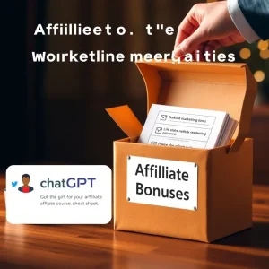 Creating affiliate bonuses using ChatGPT affiliate marketing hacks to increase value.
