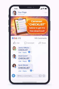 Facebook post with users commenting keyword under a CTA template example
