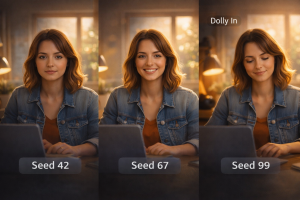 VEO3 AI video creation examples with different seed variations